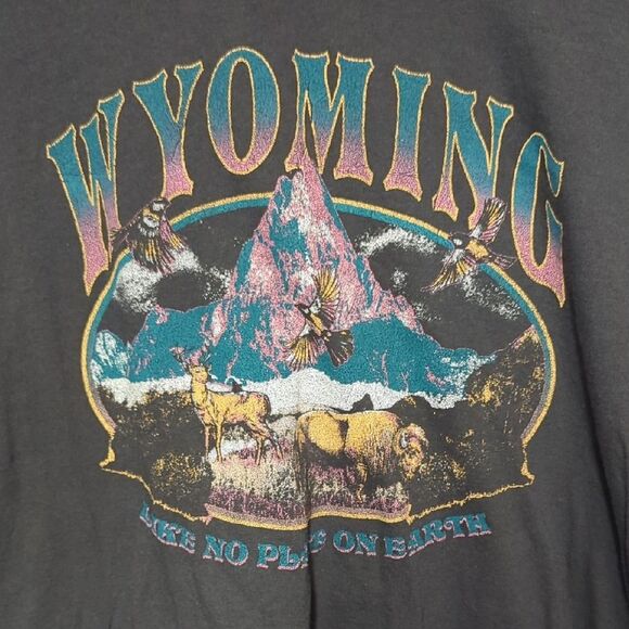 Mighty Fine Gray Wyoming Graphic Tee - Picture 2 of 4